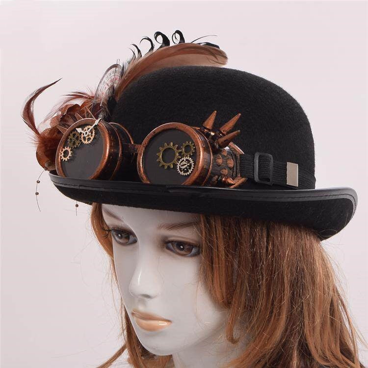 Lolita Dark-style Vintage Glasses And Feathered Hat Photo Prop