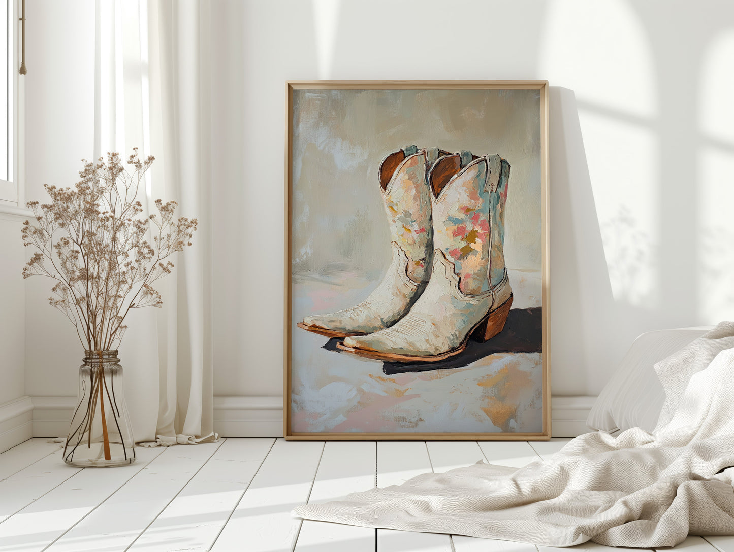 Bemalte Sohlen: Florale Cowboystiefel