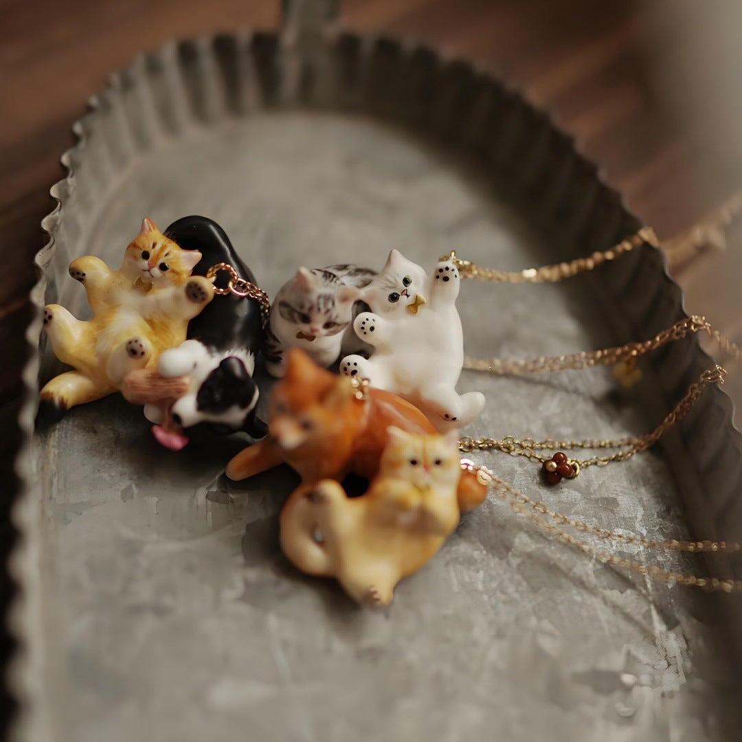 Pet Cat Pendant Necklace Clavicle Chain