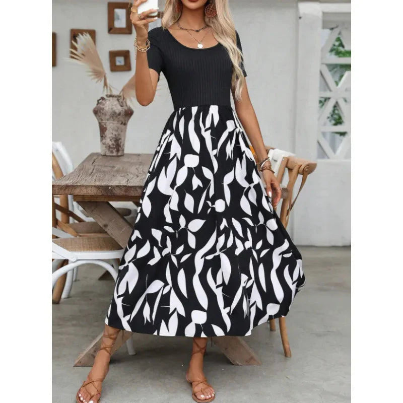 Floral Scoop-Neck Maxi Dress
