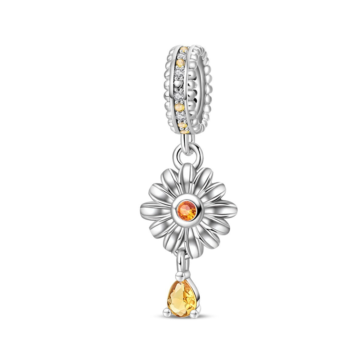 Sunflower-shaped Copper Bead Pendant Bracelet Accessory