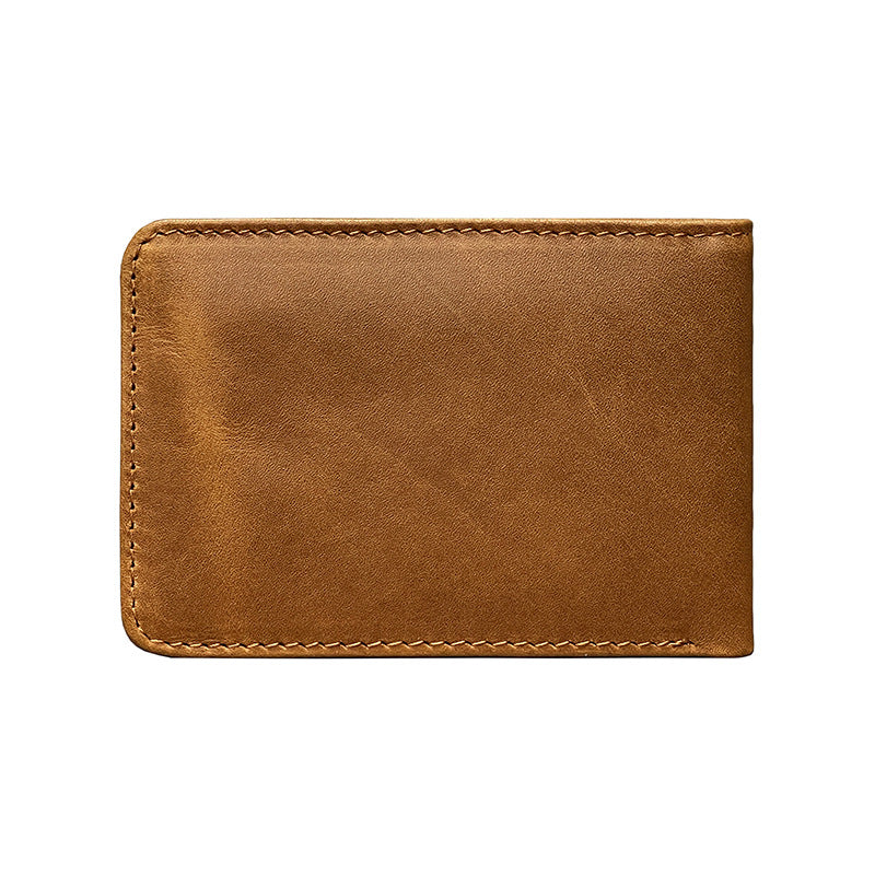 Oil-waxed Leather US Dollar Clip Card Holder