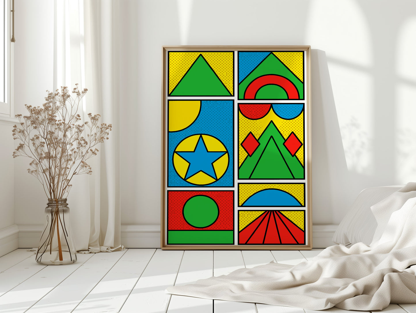 Pop Geometry in Primary Color Panels