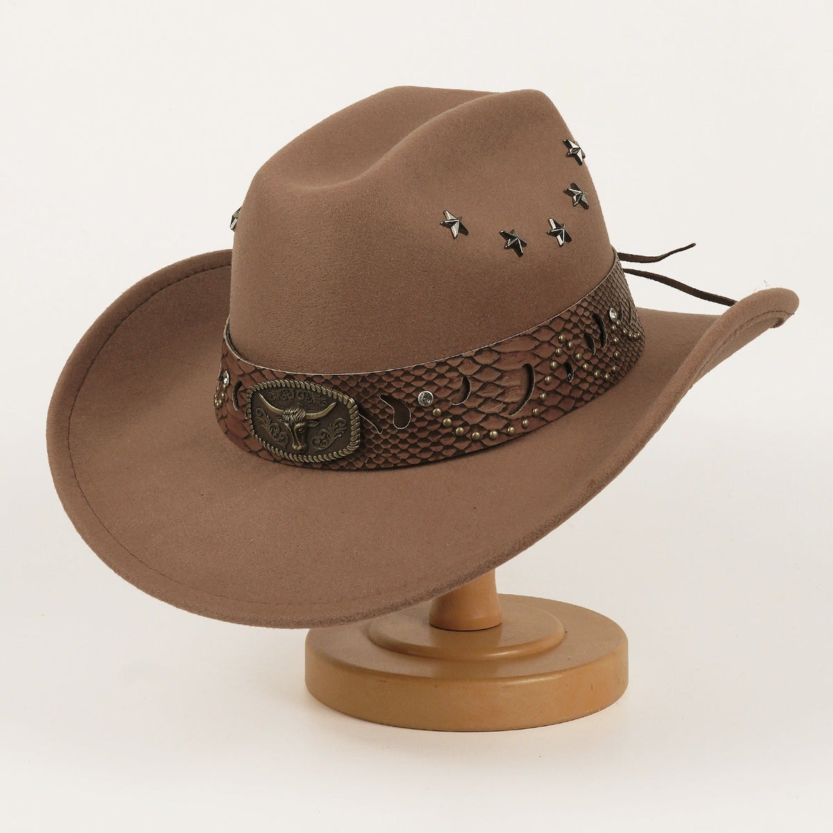 Best-selling European And American style Star studded Leather Jazz Cap