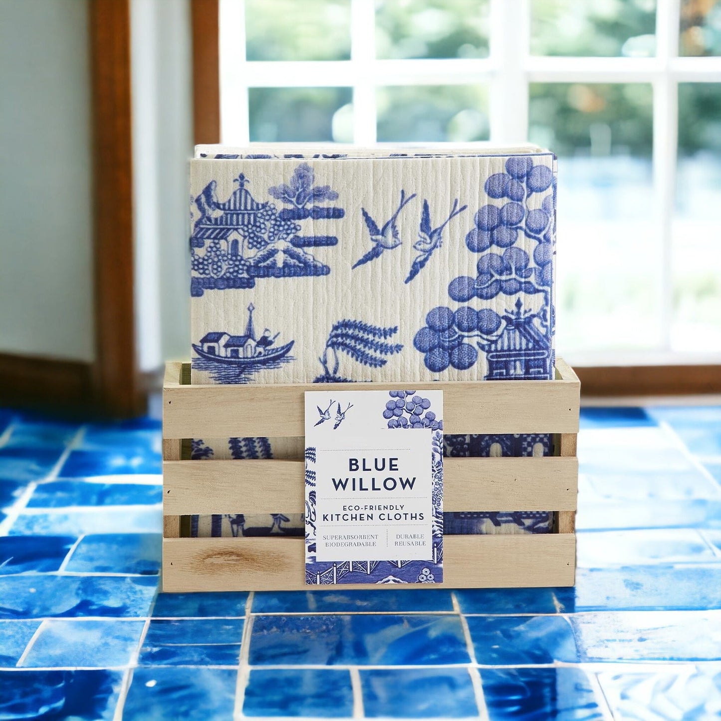 Chinoiserie Öko-Küchentücher – Biologisch abbaubare Zellulose-Baumwolle, 3 Designs