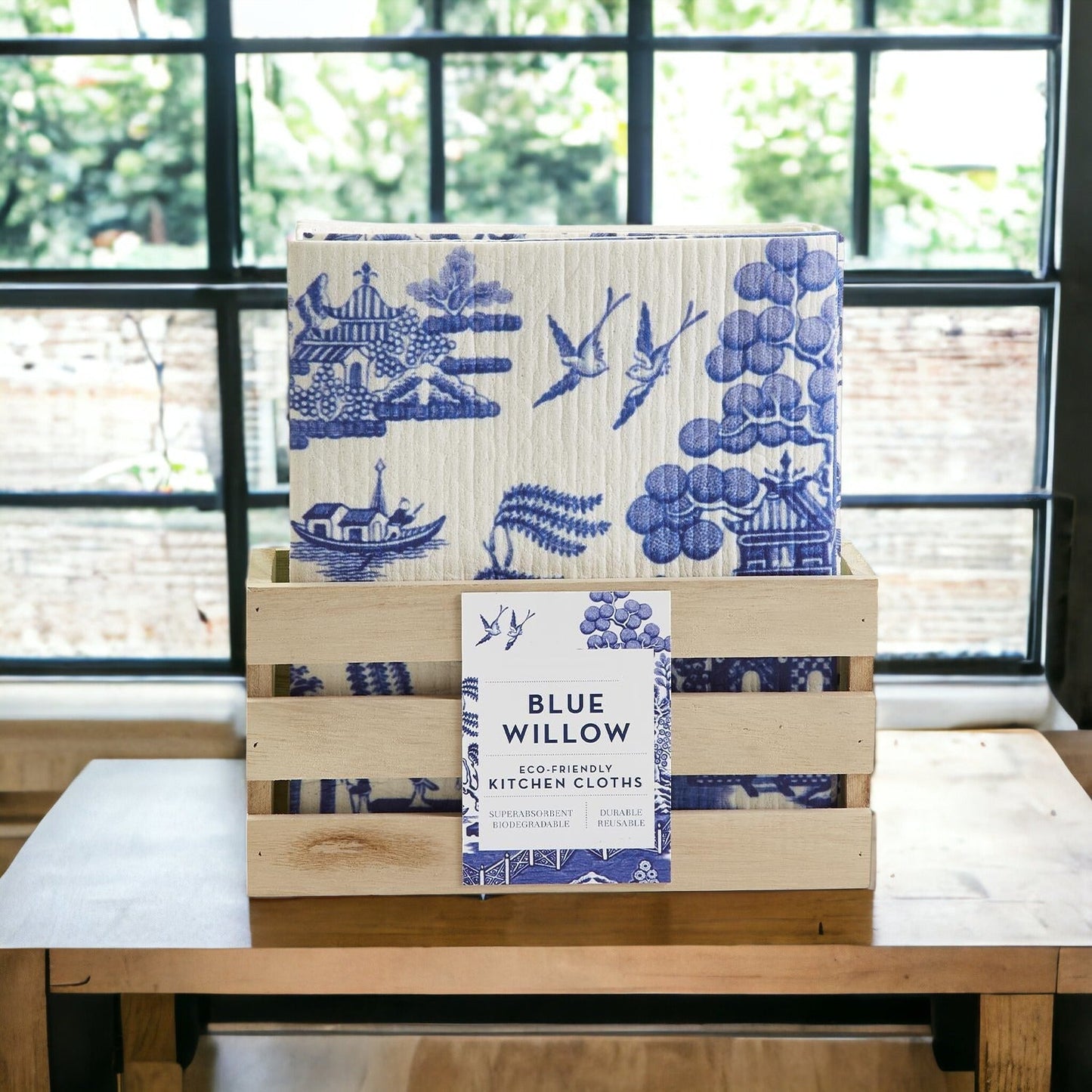 Chinoiserie Öko-Küchentücher – Biologisch abbaubare Zellulose-Baumwolle, 3 Designs