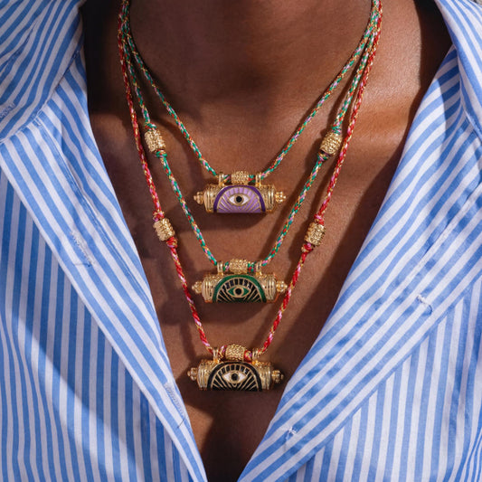 Evil Eye Kaleidoscope Necklace Clavicle Chain