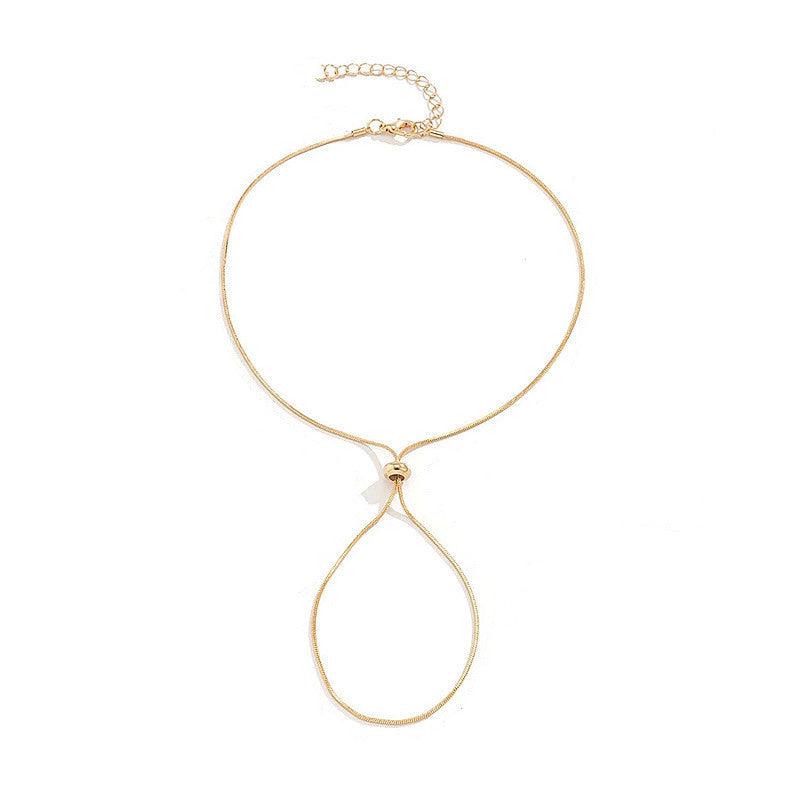 Metal Cross Adjustable Jewelry Personalized Snake Bone Chain With Round Beads Foot Bracelet