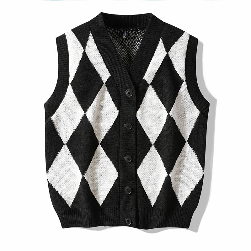 Autumn Winter Men's V-neck Woolen Sweater Vest