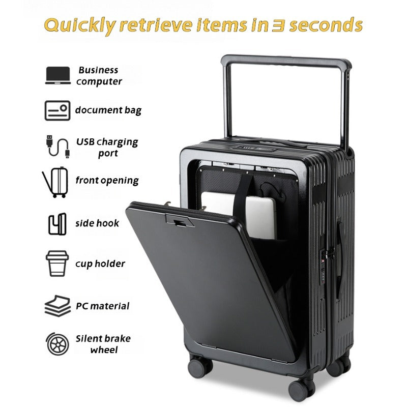 New Fashionable 16 Inch Luggage Case With TSA Customs Lock, 360 Universal Wheel Pull Rod Box, Luggage Universal Wheel Password Box