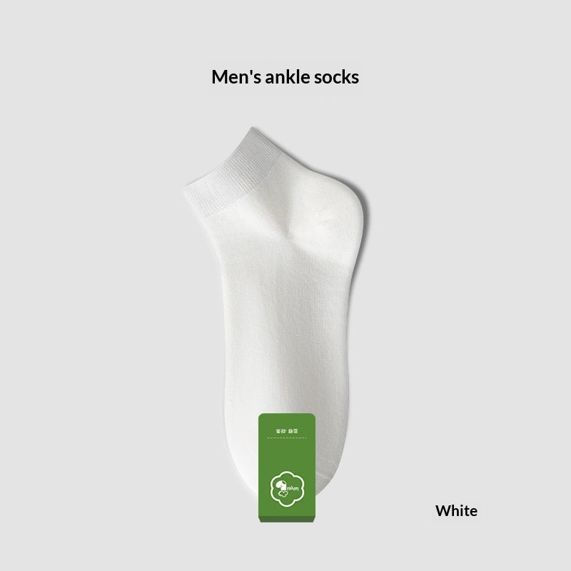 Men's Pure Cotton Odor-Resistant Sweat-Absorbent Mid-Calf Socks For Summer