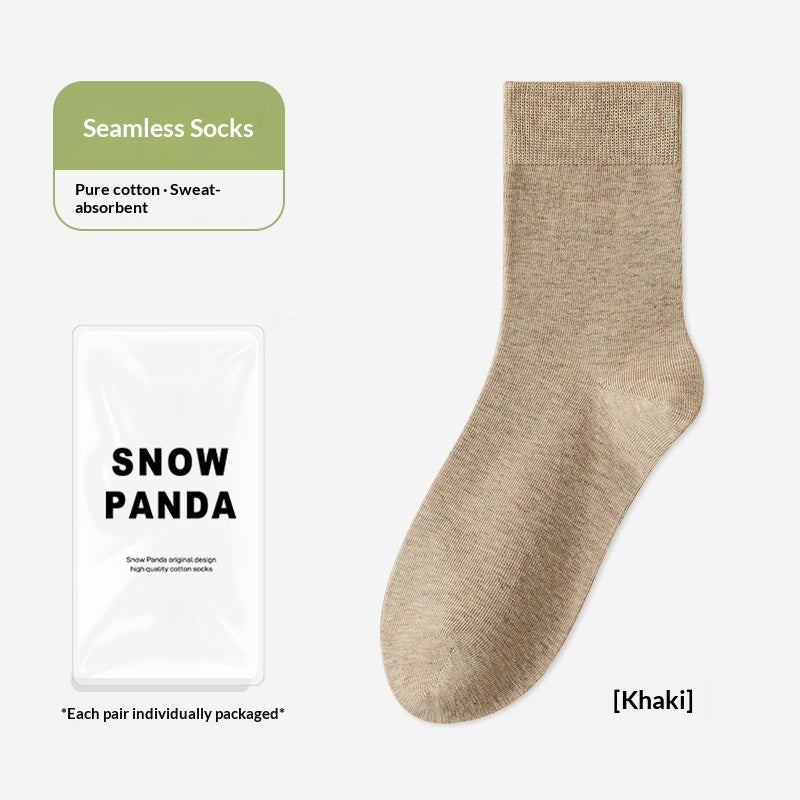 Men's Cotton Sweat-Absorbent Deodorizing And Antibacterial Mid-Calf Socks
