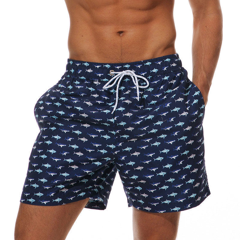 Mens Fashionable Sports Beach Shorts With 3D Digital Print, European And American Style
