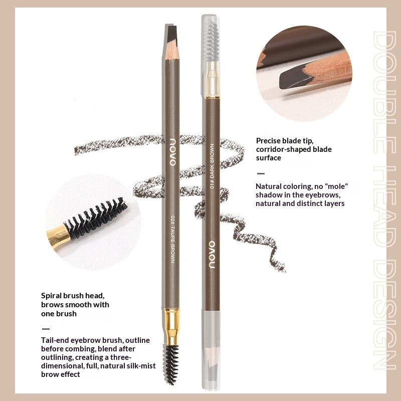 Natural Shaping Machete Smudge-proof Double-ended Eyebrow Pencil