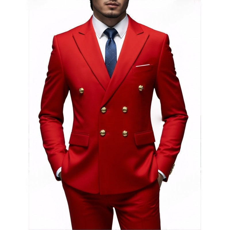 Mens Double-Breasted Fashionable Casual Blazer