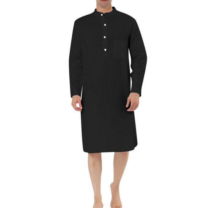 Fashion Simple Pocket Men's Shirt Robe