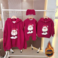 Christmas Parent-child Outfits Fleece-lined Hooded Romper And Hoodie