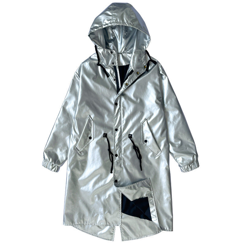Mens Long Trench Coat Youth Mid-length Style