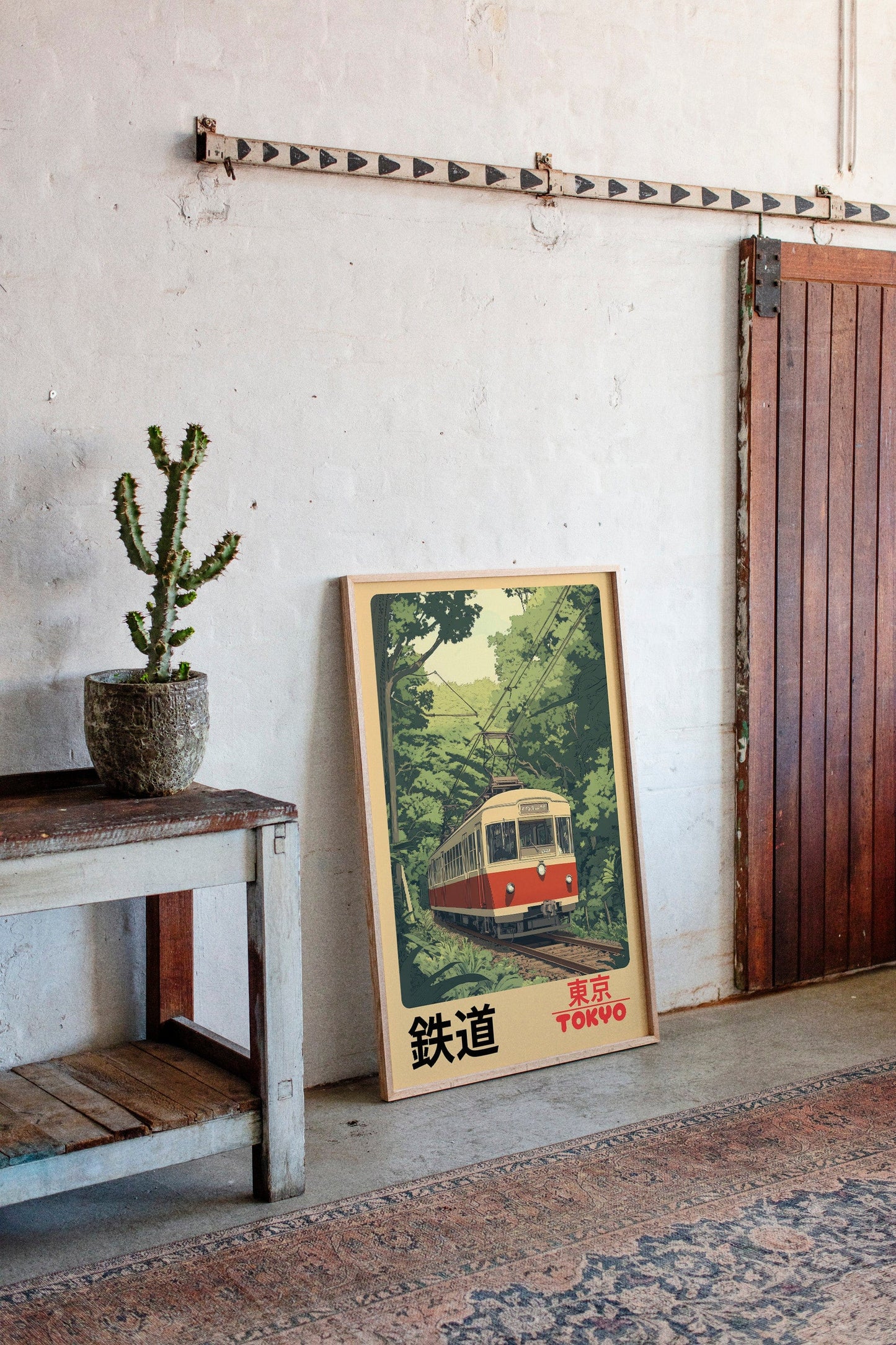 Affiche Rétro Chemin de Fer de Tokyo – Art Mural de Train Japonais, Impression de Voyage Vintage