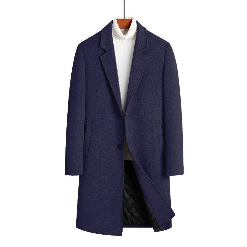 Men's Woolen Overcoat Mid-length Cotton-padded And Thickened