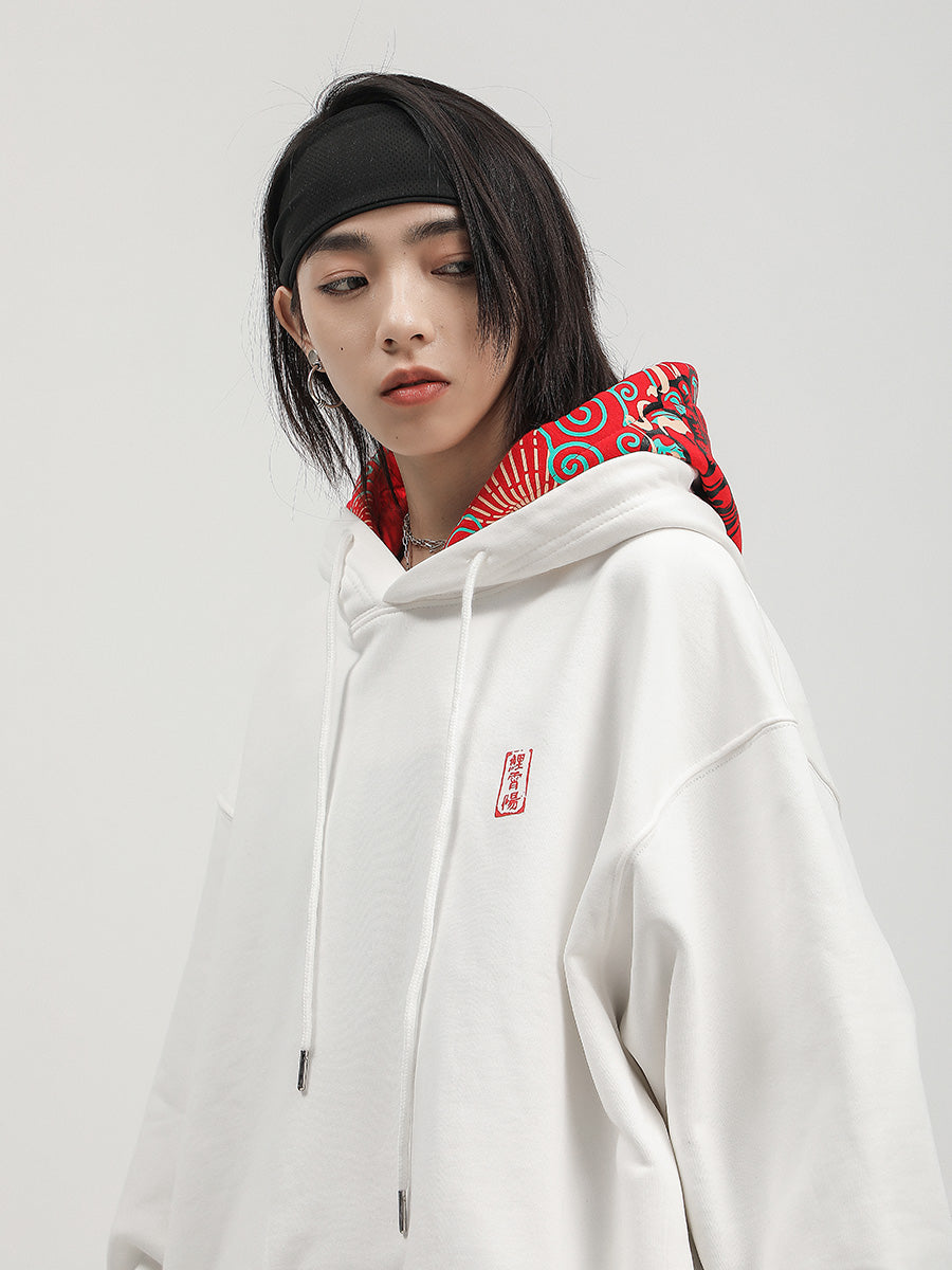 Sweat à capuche Double Dragon Rouge
