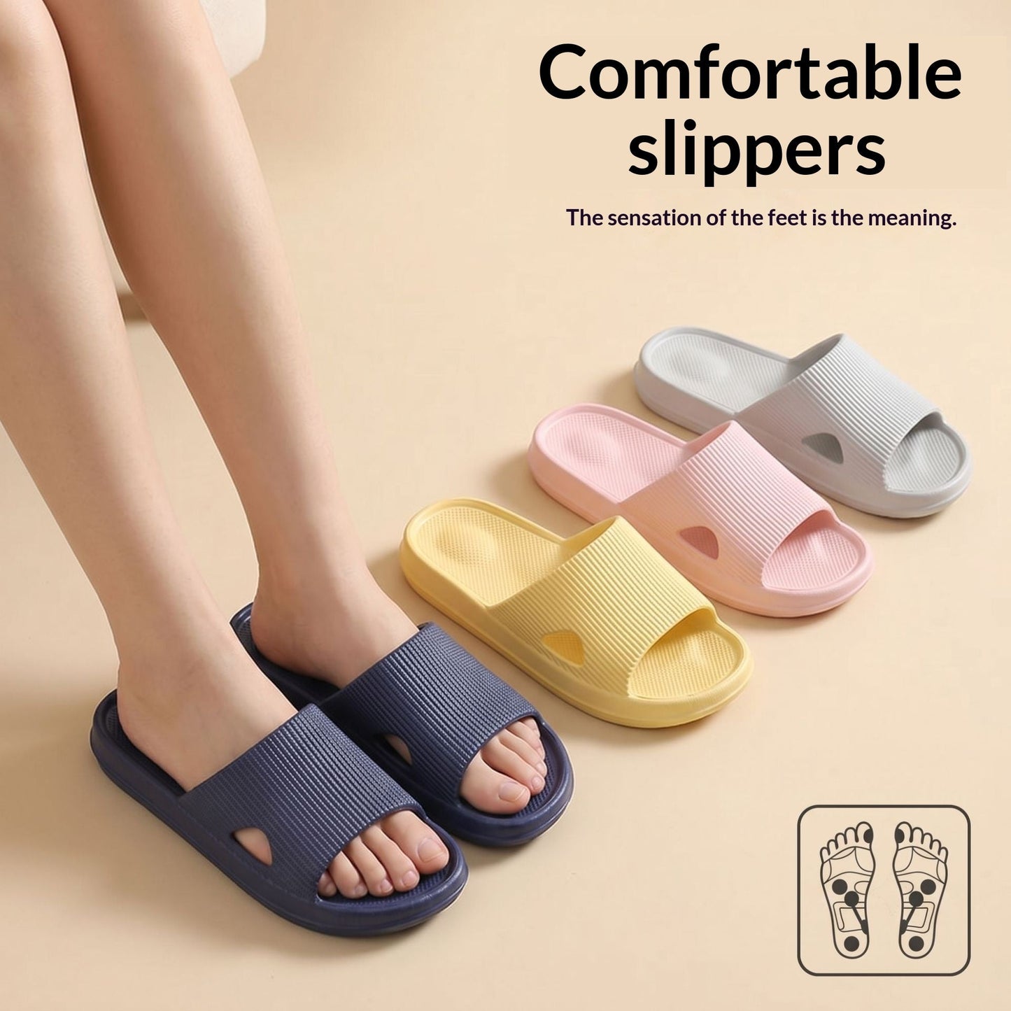 Squishy-feel Flip-flops For Summer Unisex