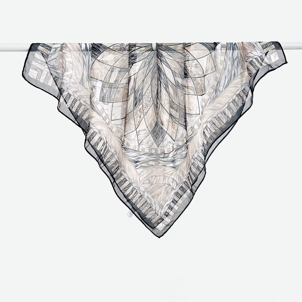 Versatile Printed Thin Square Scarf