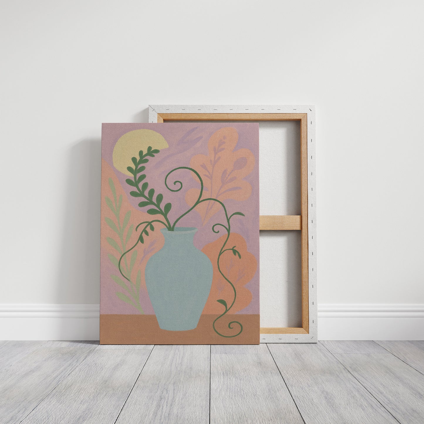 Twilight Leaves in a Pale Blue Vase