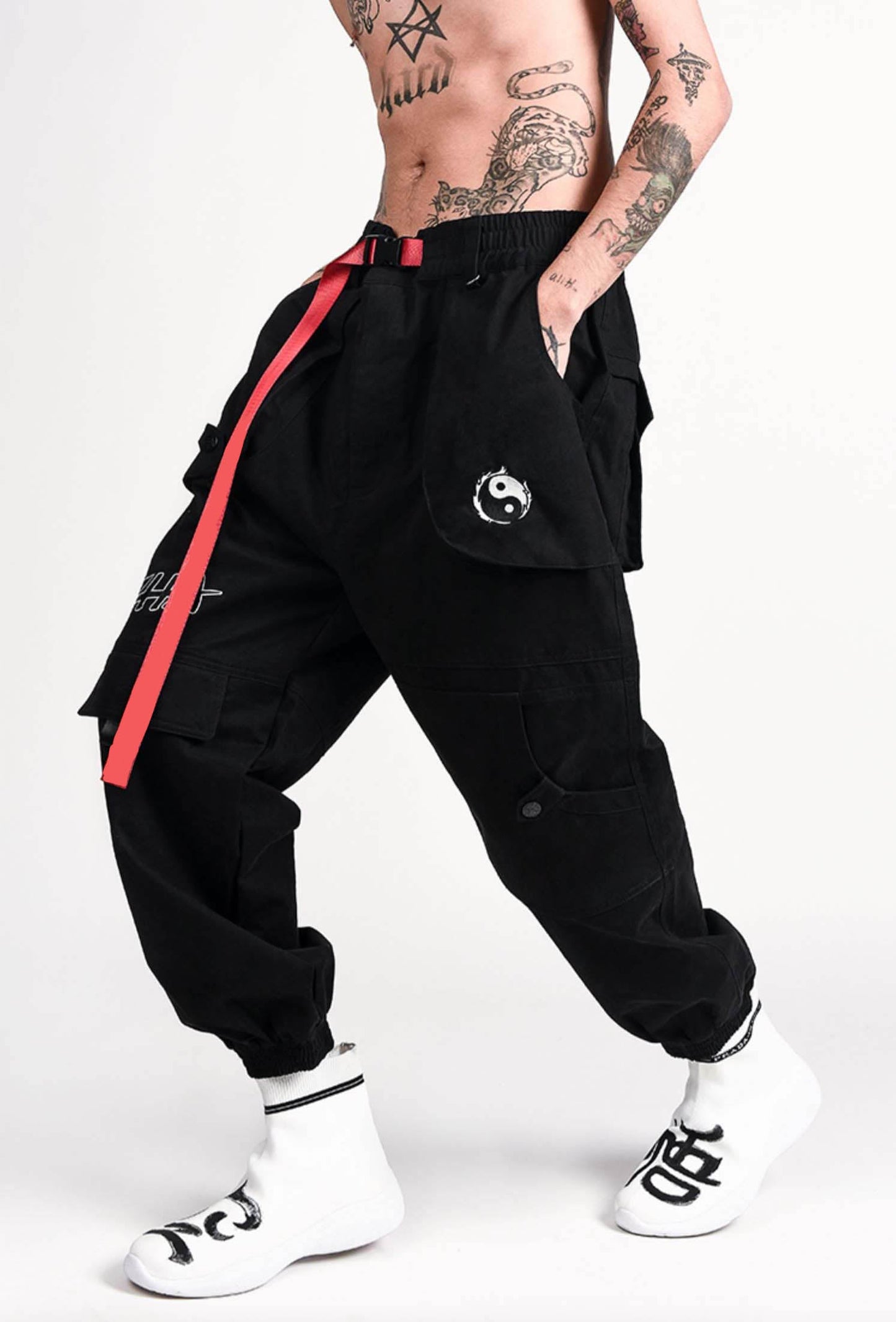 IBP332 Yin Yang Schwarze Cargohose