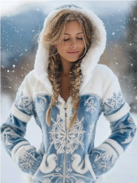 3D Digital Print Fashionable Retro New Zip-Up Hoodie For FallWinter