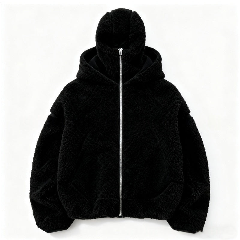 Double-hooded Cardigan Fleece Thermal Sweatshirt