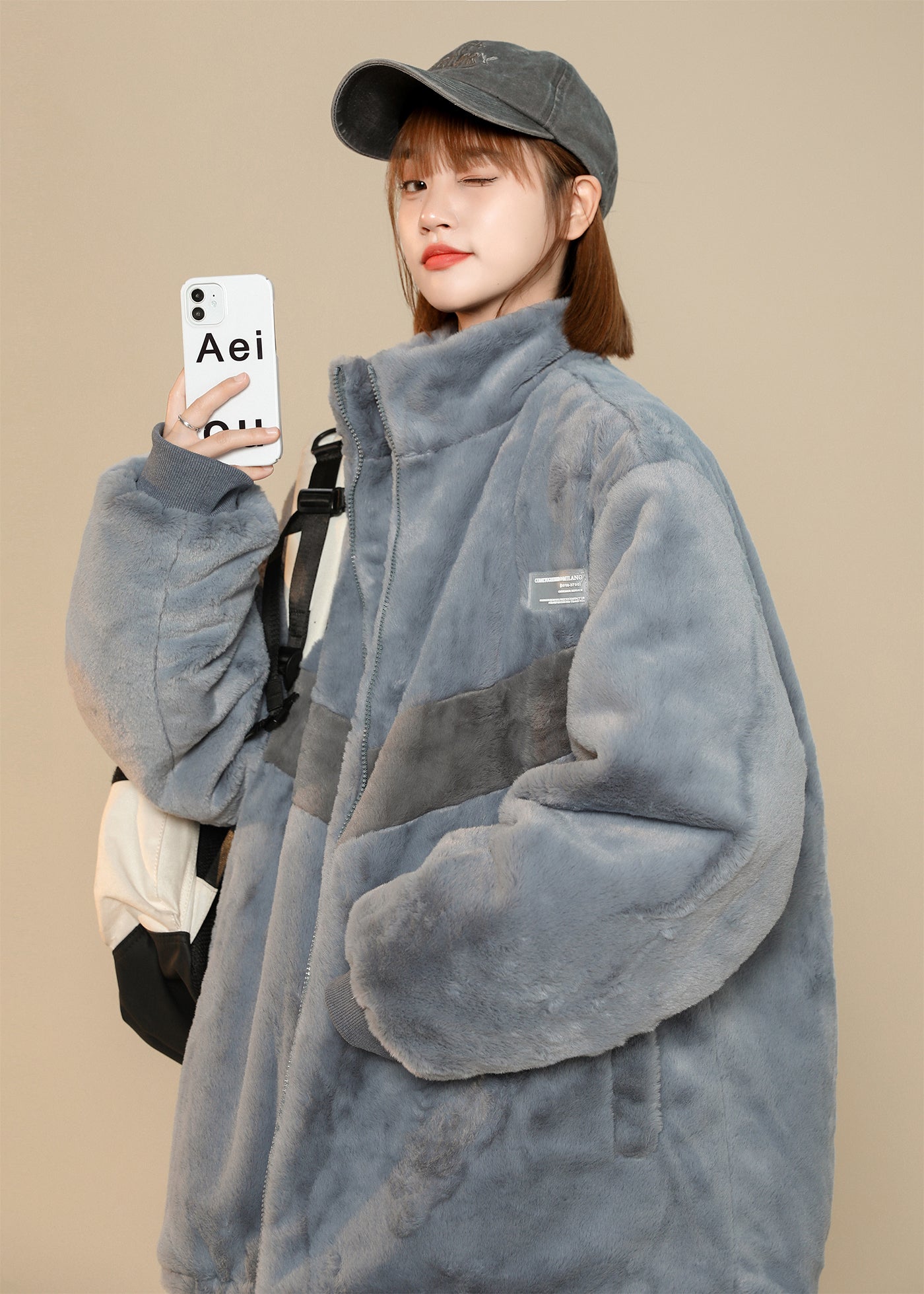 VX11 Pelz-Winterjacke für Damen