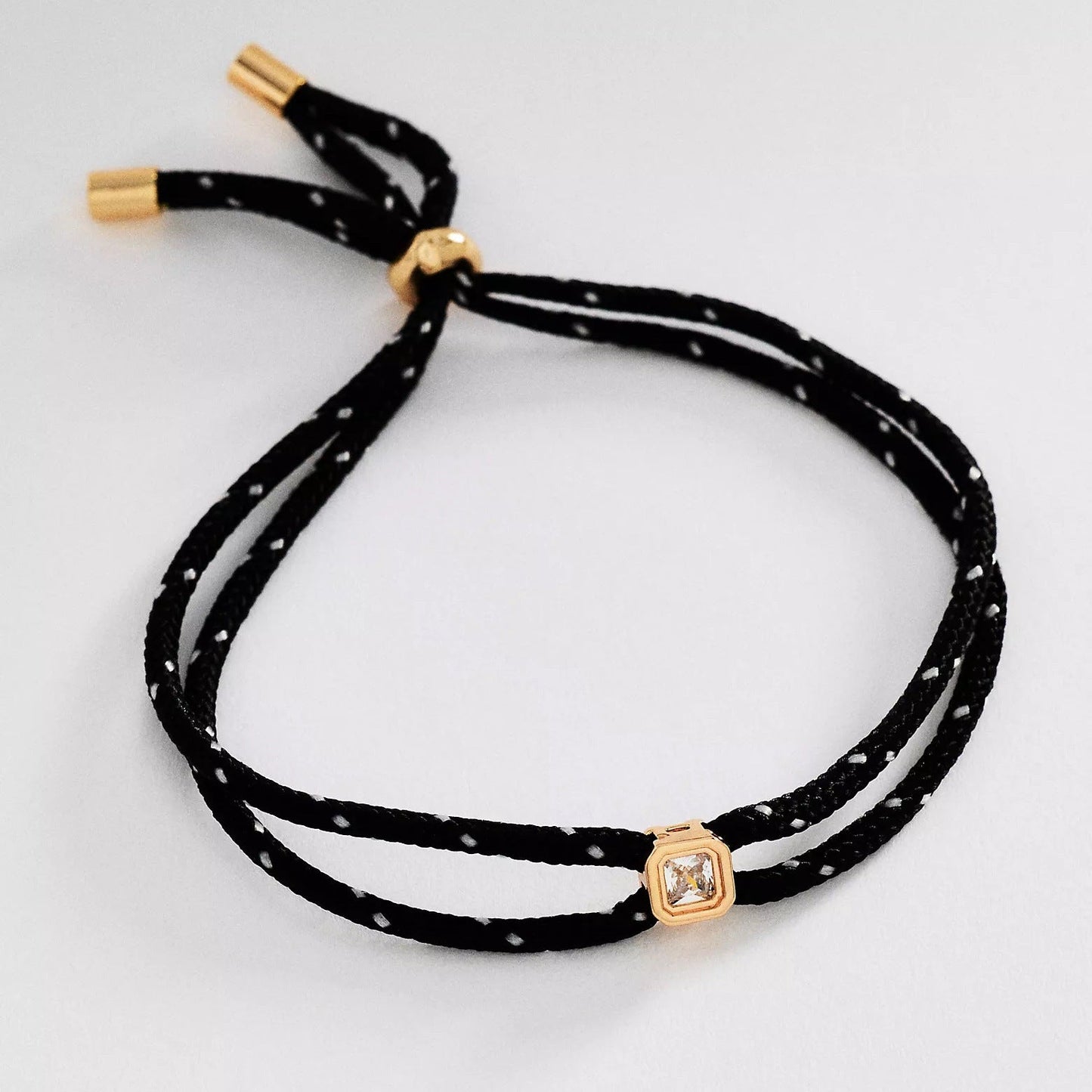Double-rope Knotted Necklace Layered With A Band