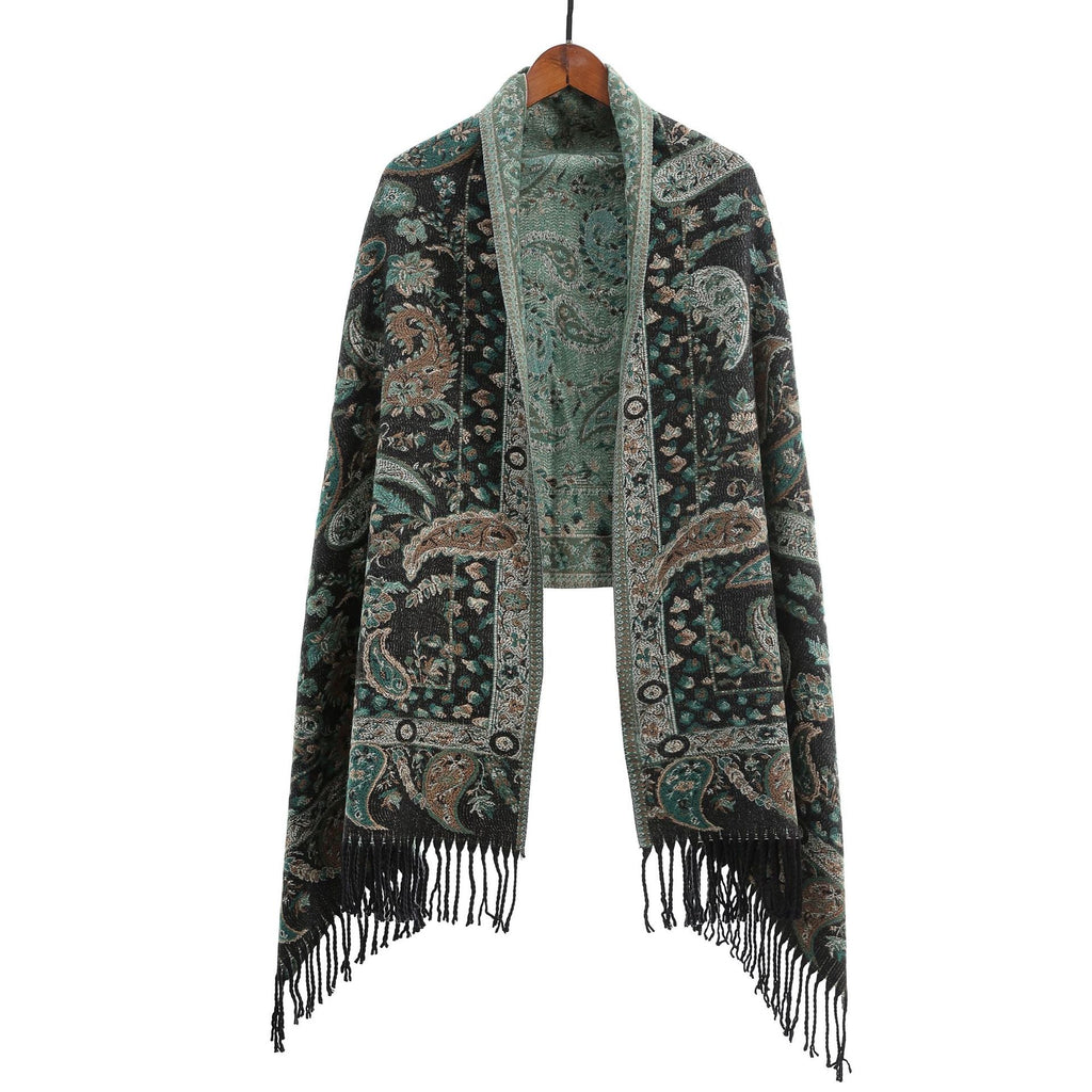 Ethnic-style Outerwear Ankeila Red Faux-cashmere Air-conditioner Shawl Scarf