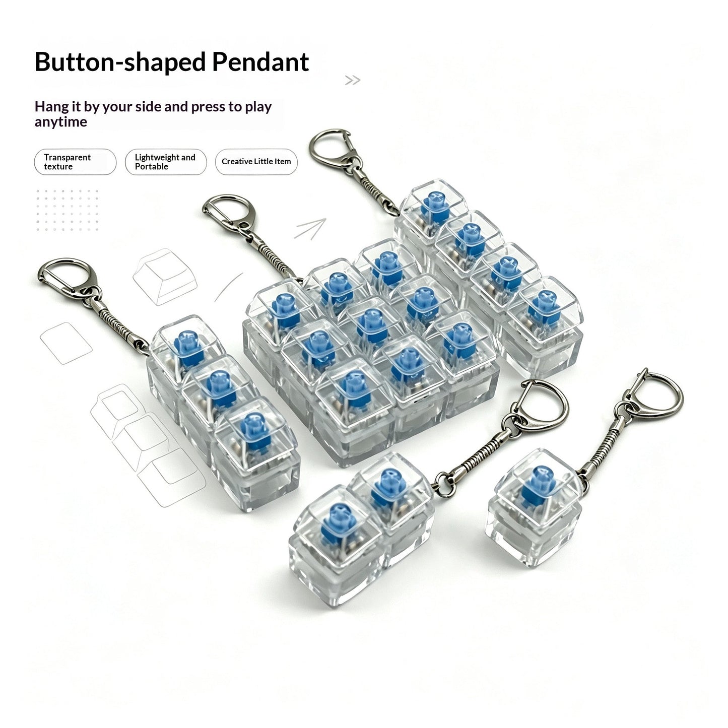 Highly Transparent PC Material Decompression Button For Decompression Toy