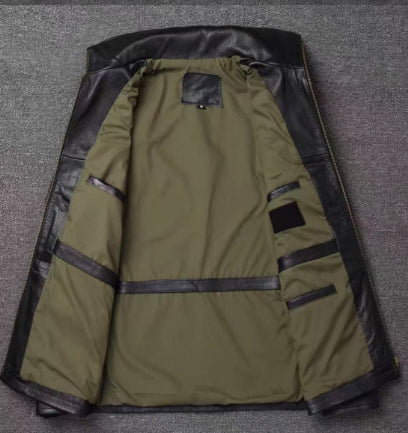 Autumn And Winter Workwear Leather Jacket For Men
