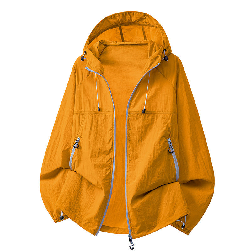Mens Summer Hooded Sun-Protective Lightweight Jacket