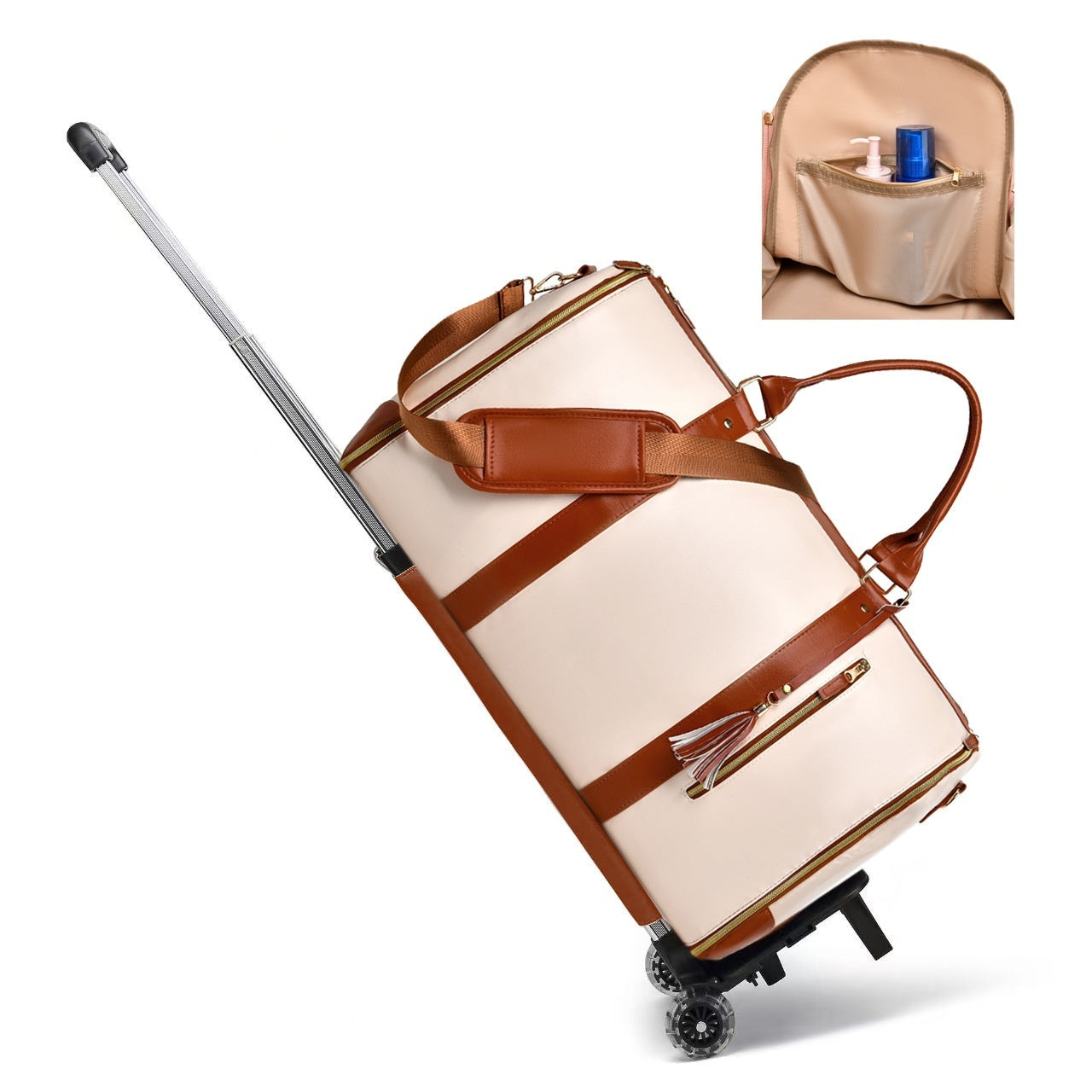 Ladies' Folding Suit Travel Bag PU Hand Luggage