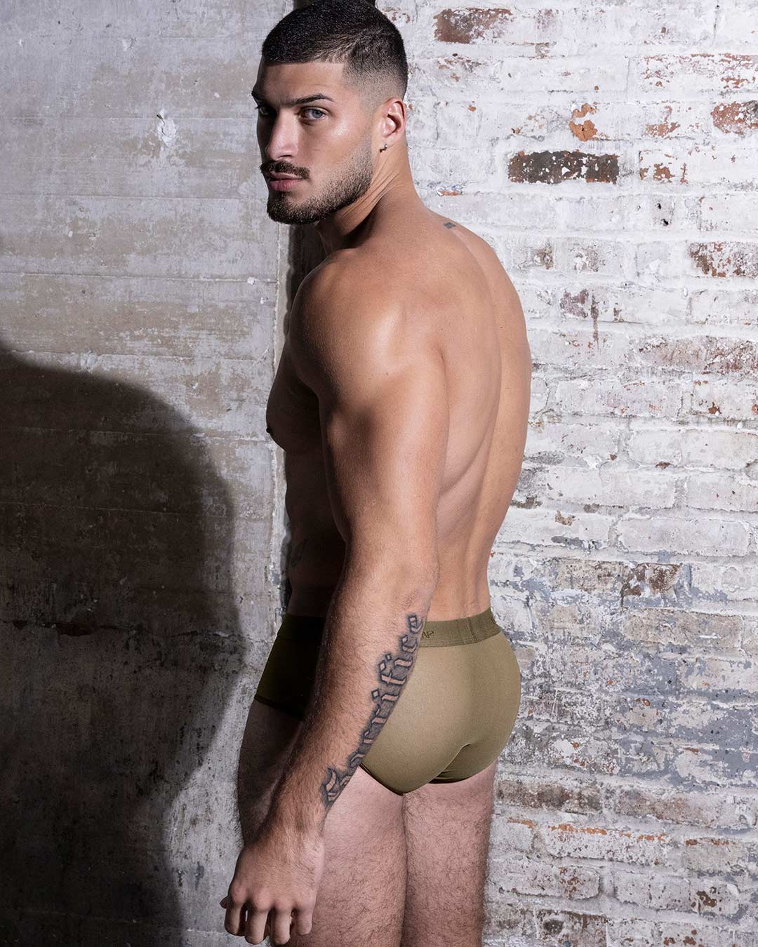 Sheer Fly Front Brief Dark Nude