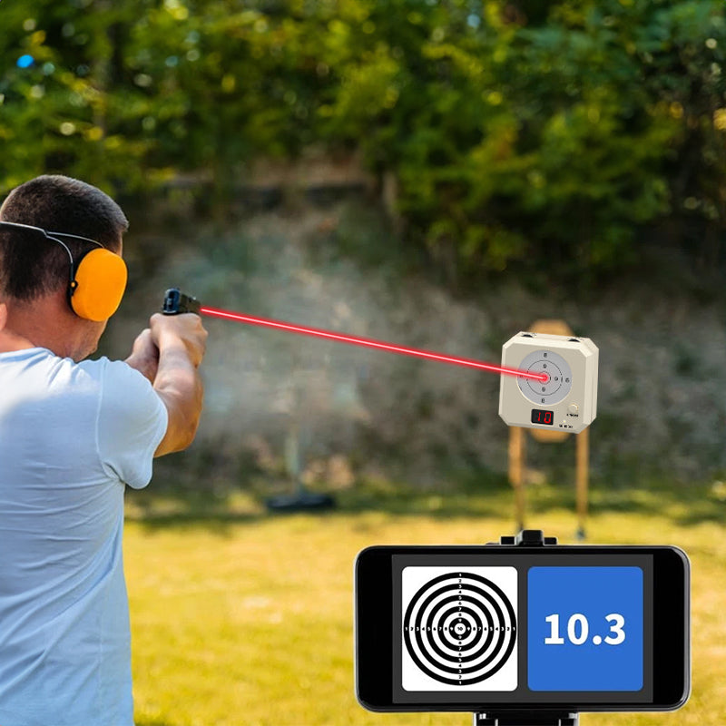 9mm Laser Training Kit, Dry Fire Laser Target with 9x19 Training Cartridge, USB Rechargeable Outdoor Electronic Shooting Target
