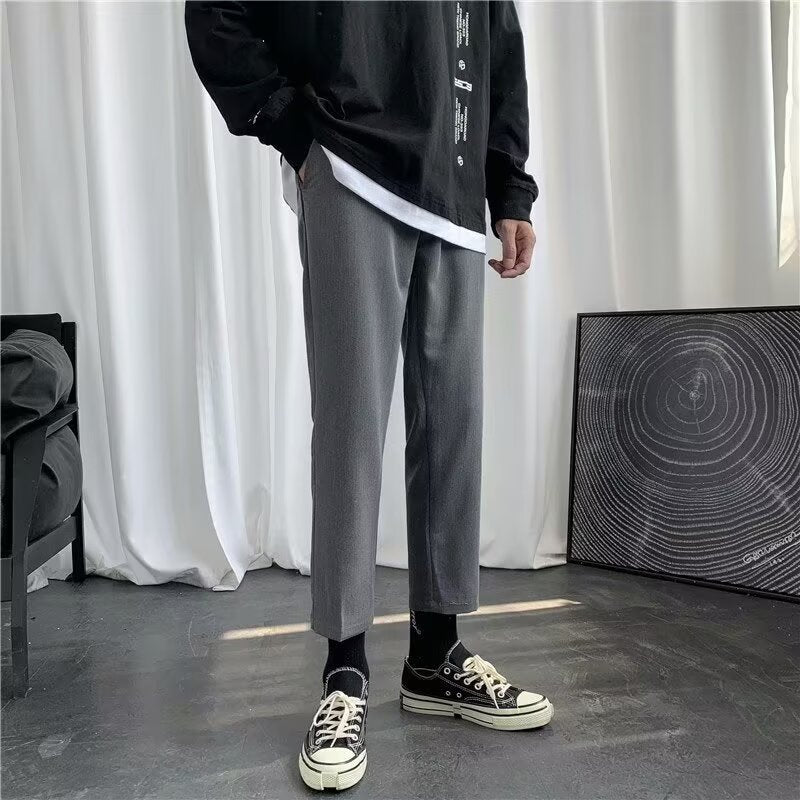 Men's Dress Pants Men's Cropped Slim-fit Casual