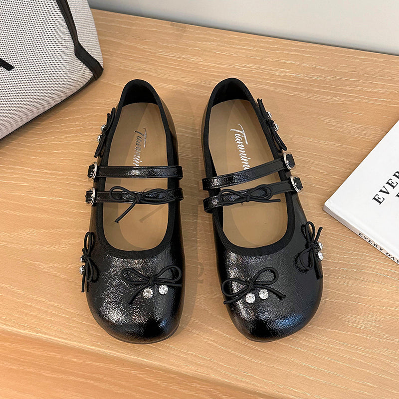 Korean Ballet Flats For Women 2026 New Spring Summer Comfortable Office-Ready Versatile Double Buckle Mary Jane Shoes