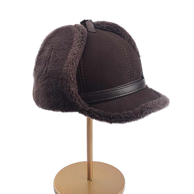 Mens And Womens Winter Sheepskin Wool Hat For Seniors And Middle-aged Adults