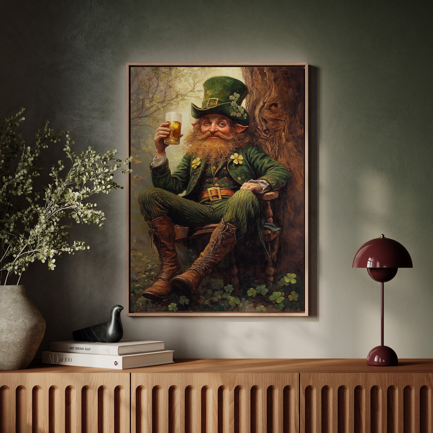 Le lutin chanceux : toile murale sur le folklore irlandais