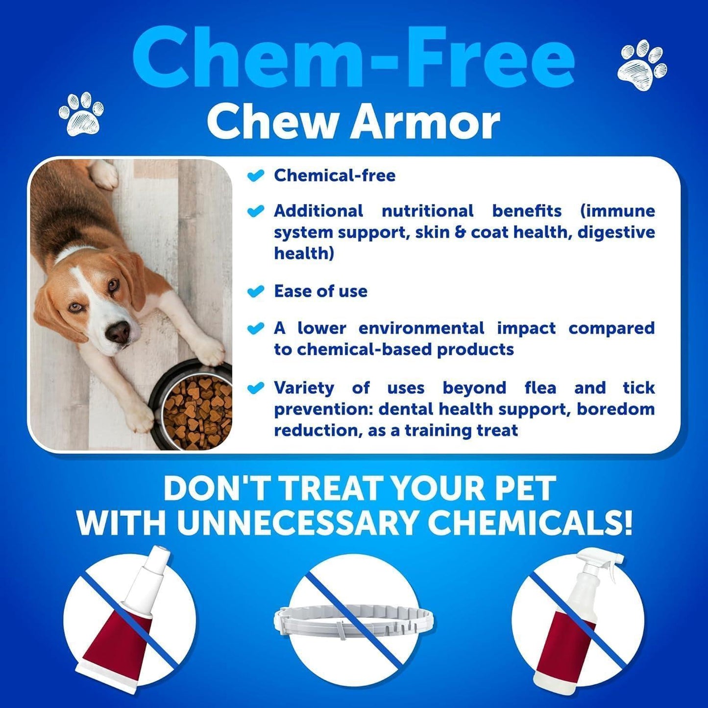 Flea & Tick Chews for Dogs 240 Count 2-Pack Vitamins B1/B6/B12 All Breeds