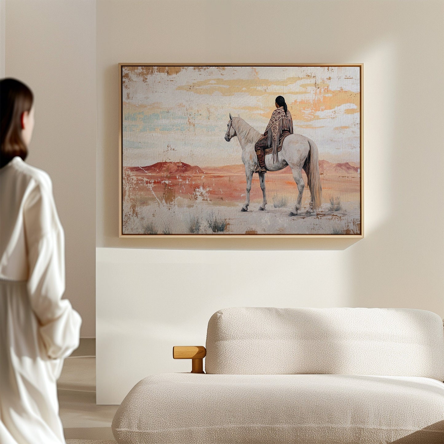 Desert Watcher on White Horse