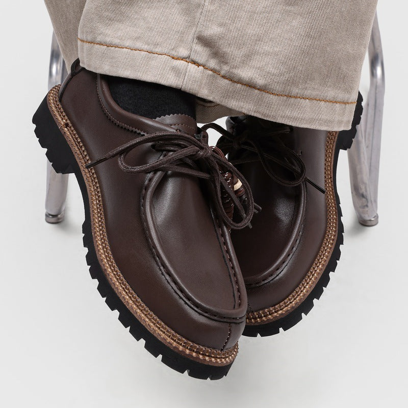 Workwear Fashion Xu-style Lace-up Edgy And Handsome Mens Shoes