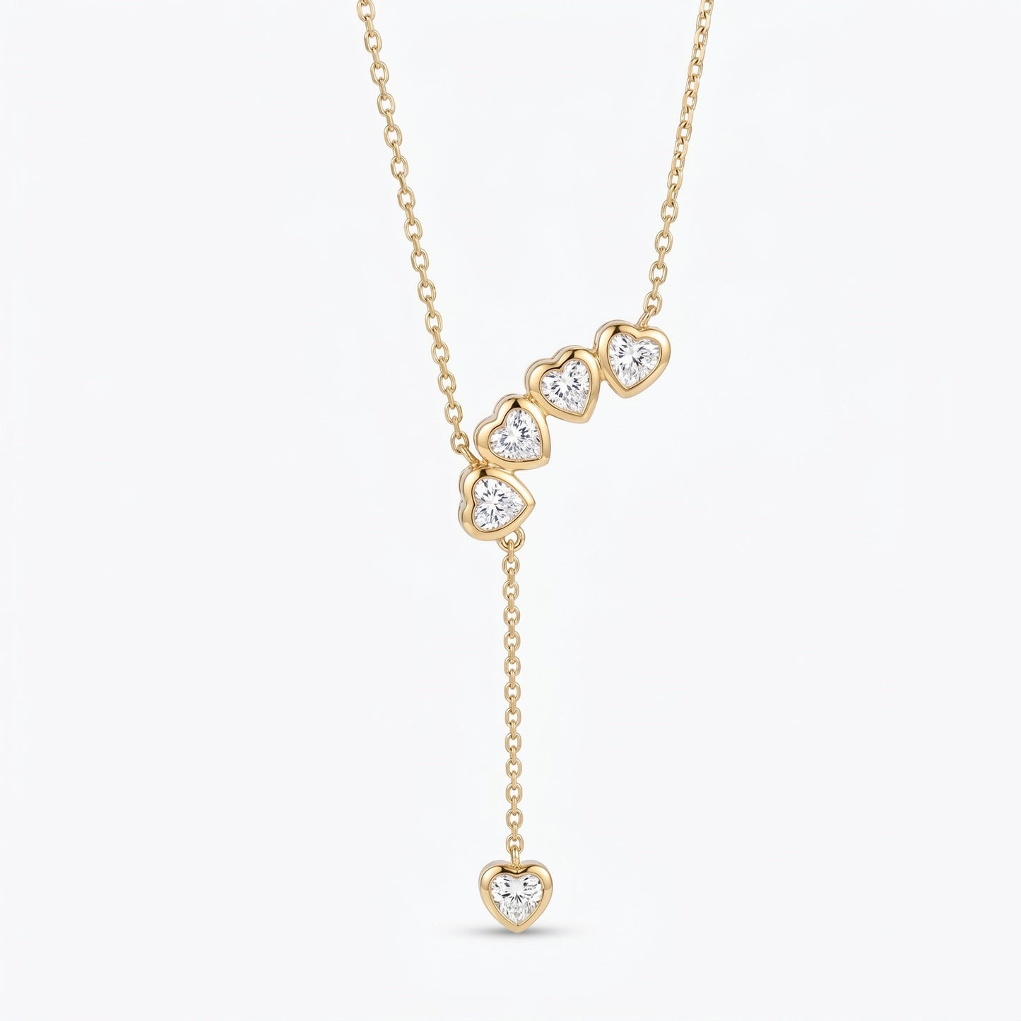 Waterdrop-shaped Diamond-studded Tassel Necklace