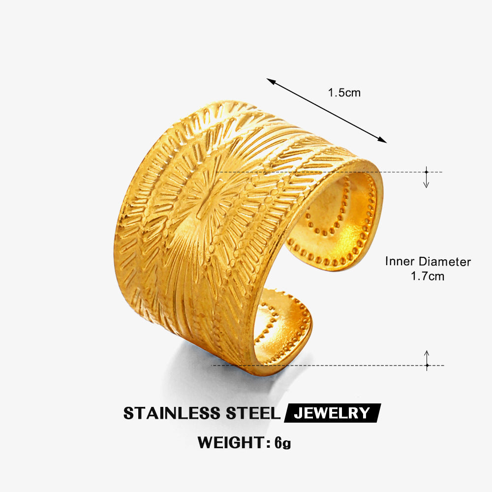 Minimalist-style Stainless Steel Ring For Women