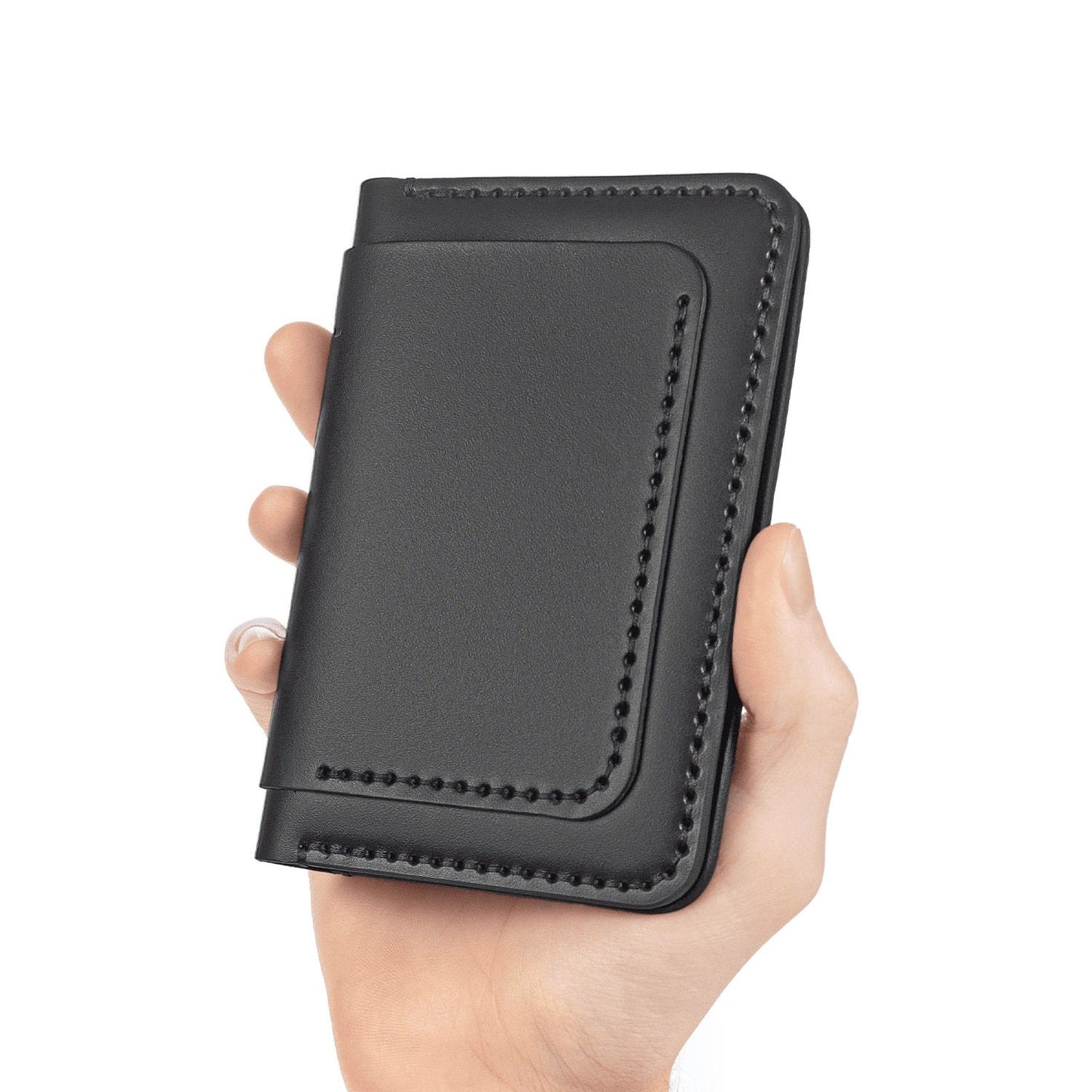 Handmade Men's Wallet With Card Slots And Passport Holder Made Of Top-grain Cowhide.